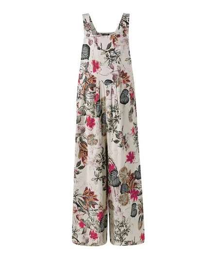 LeafEase Womens Cotton Linen Jumpsuit with Pockets