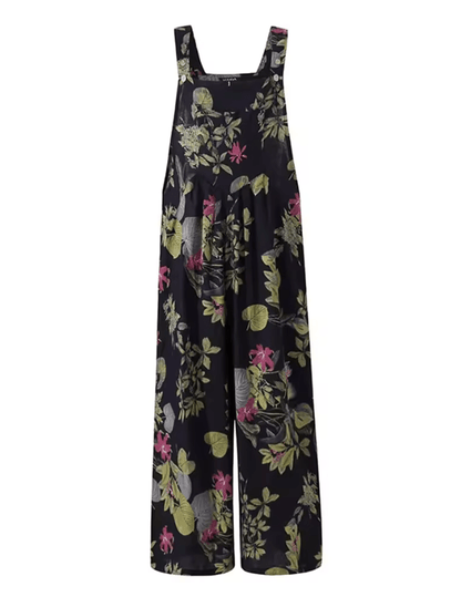 LeafEase Womens Cotton Linen Jumpsuit with Pockets