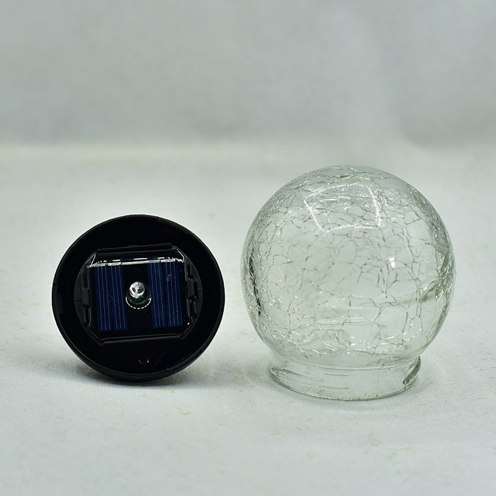 Waterproof LED New Garden Solar Lights Cracked Glass Ball for Outdoor Decor, Pathway Patio Yard Lawn Lighting
