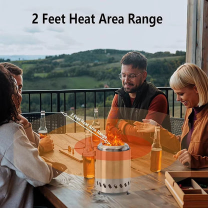 Smokeless Tabletop Fire Pit – Portable Indoor & Outdoor Mini Fire Pit for Wood or Pellet Fuel