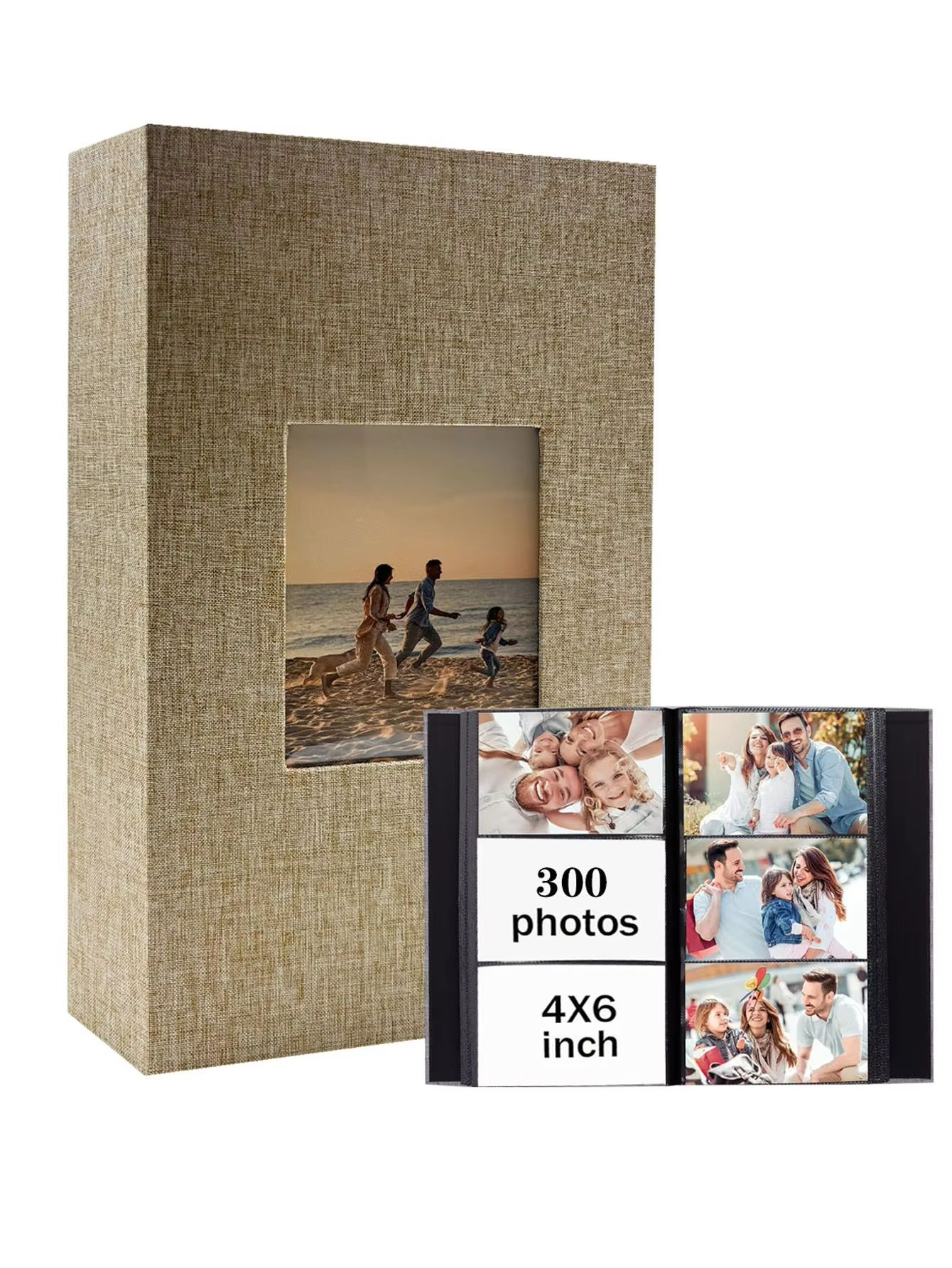 Linen 4x6 Photo Album – 600 Pocket Large Capacity Album with Horizontal & Vertical Display