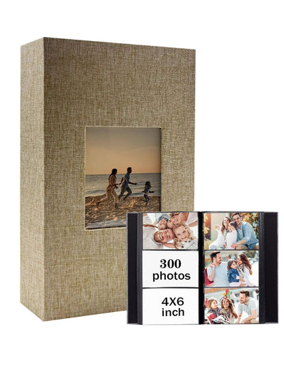 Linen 4x6 Photo Album – 600 Pocket Large Capacity Album with Horizontal & Vertical Display