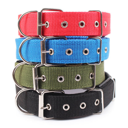 Solid Dog Collars, Durable Nylon Dog Collar for Dogs, Fits Teddy, Keji, Pitbull, Bulldog, Beagle