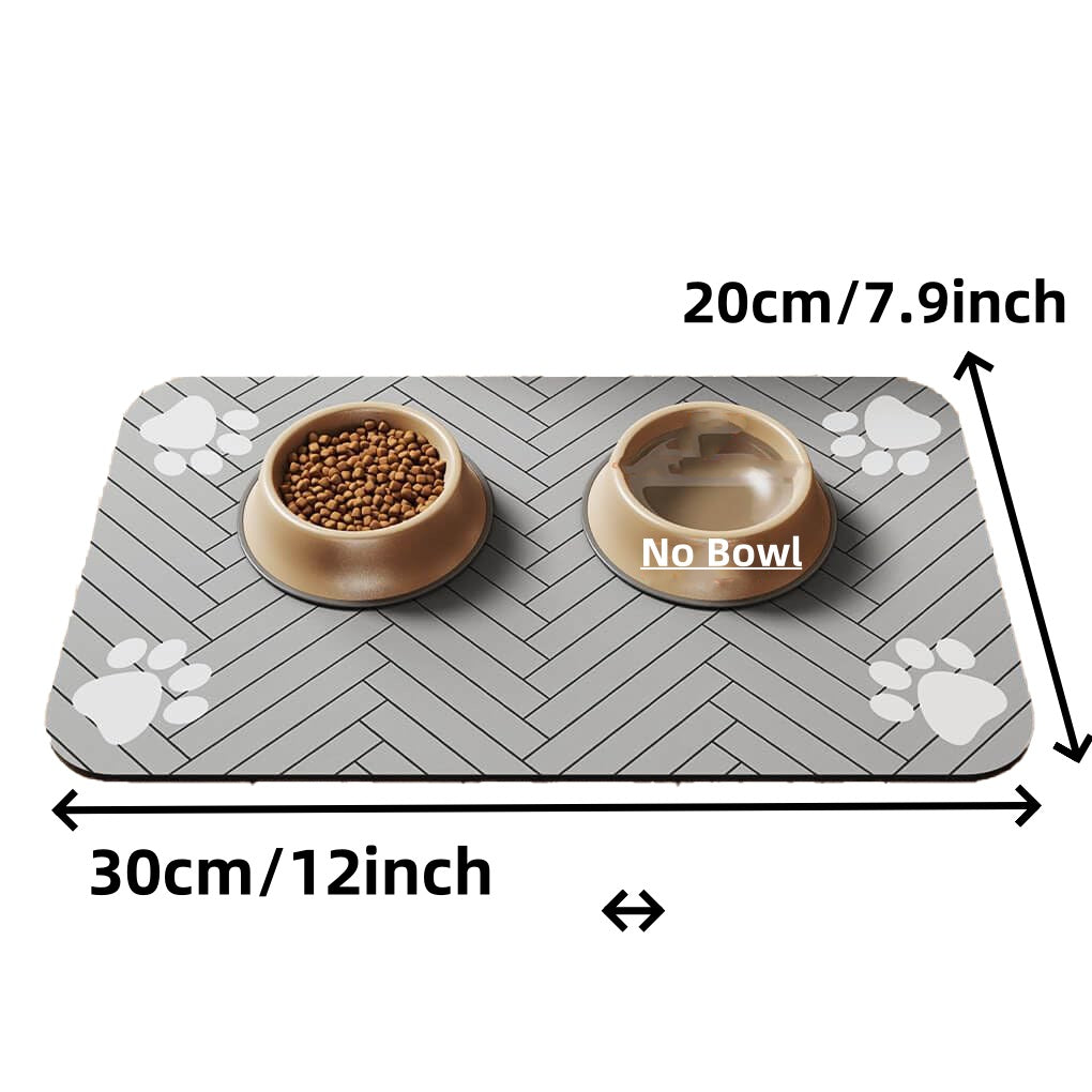 Absorbent Pet Feeding Mat with Waterproof Rubber, Quick-Dry, Dog, Cat Food Bowl Mat, Non-Slip Placemat for Free Meal