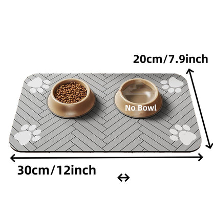 Absorbent Pet Feeding Mat with Waterproof Rubber, Quick-Dry, Dog, Cat Food Bowl Mat, Non-Slip Placemat for Free Meal