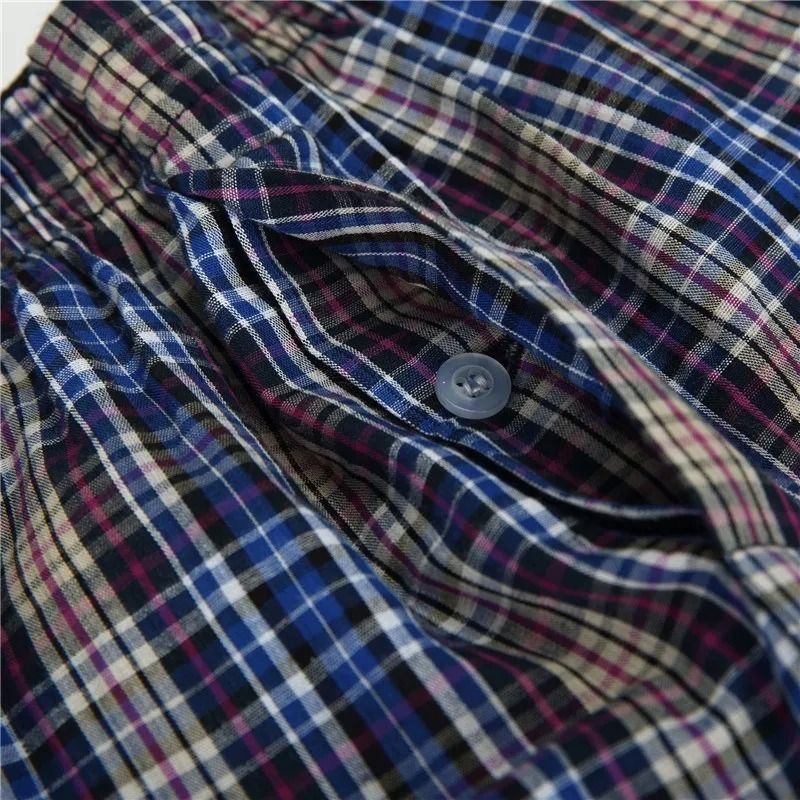 Mens Plaid Cotton Boxer Shorts 4 Pack Loose Breathable Underwear