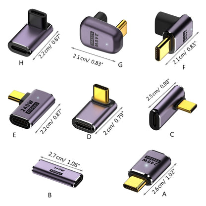 USB Type C Adapter 100W Metal, Fast USB C Female to Male OTG Converter, 40Gbps Data Transfer Charging Hub