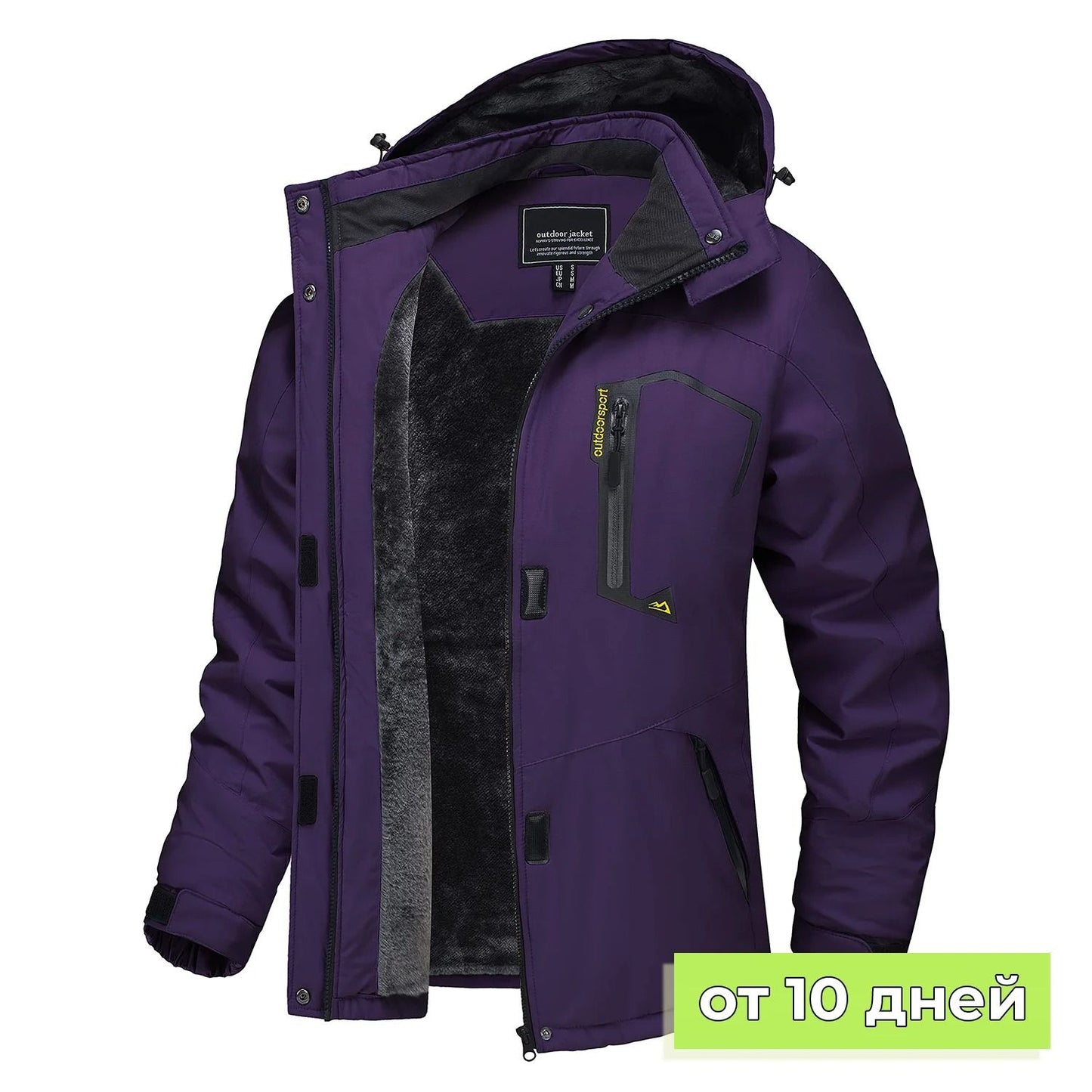 Women Winter Waterproof Ski Jacket with Fleece Lining