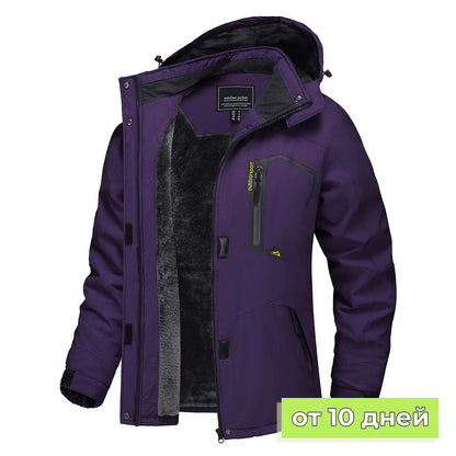Women Winter Waterproof Ski Jacket with Fleece Lining