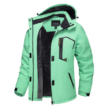 Women Winter Waterproof Ski Jacket with Fleece Lining