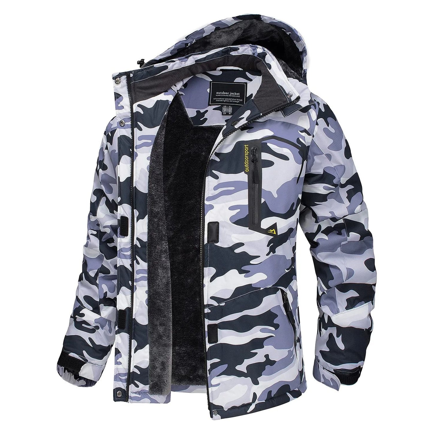 Women Winter Waterproof Ski Jacket with Fleece Lining