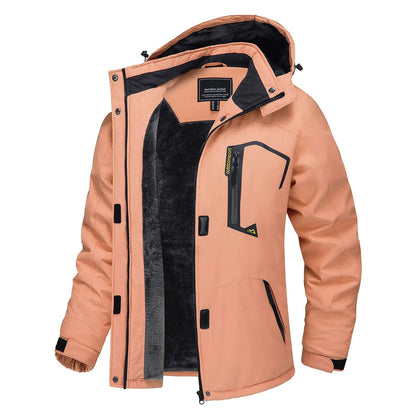 Women Winter Waterproof Ski Jacket with Fleece Lining