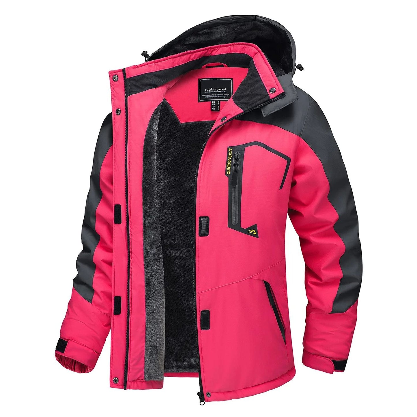 Women Winter Waterproof Ski Jacket with Fleece Lining
