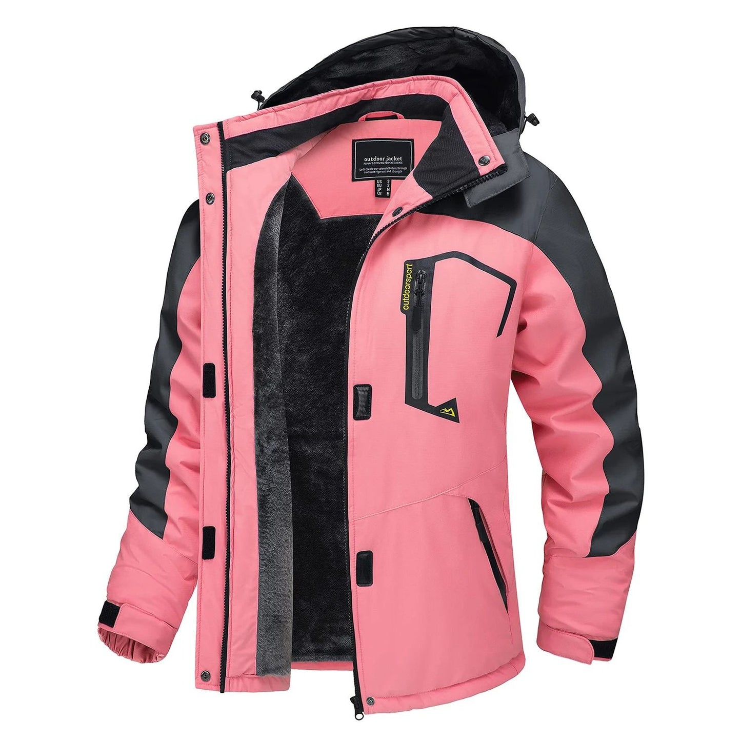 Women Winter Waterproof Ski Jacket with Fleece Lining