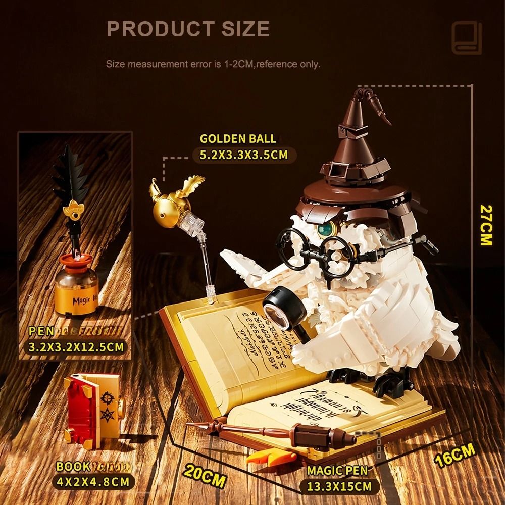 Magical World Owl Doctor Building Blocks with Magic Book and Lights
