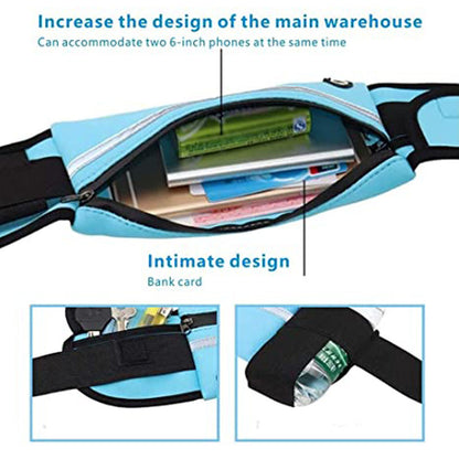 Men Women Sports Bag Waterproof Waist Belt Bag, Jogging Cycling Gym Fanny Pack, Lightweight Running Male Waist Bag
