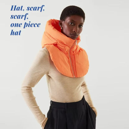 Winter Cotton Thickened Hooded Jacket with Scarf & Beanie – Windproof Snow Protection for Men and Women