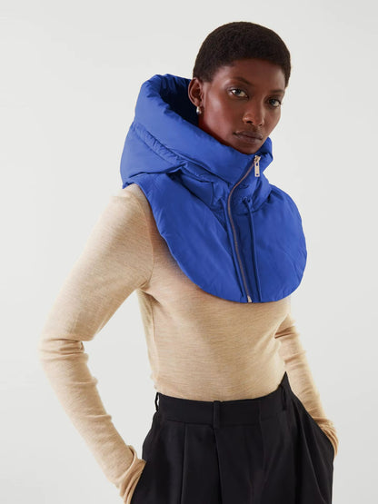 Winter Cotton Thickened Hooded Jacket with Scarf & Beanie – Windproof Snow Protection for Men and Women