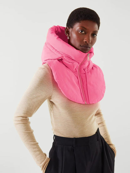 Winter Cotton Thickened Hooded Jacket with Scarf & Beanie – Windproof Snow Protection for Men and Women