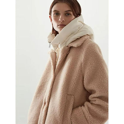Winter Cotton Thickened Hooded Jacket with Scarf & Beanie – Windproof Snow Protection for Men and Women