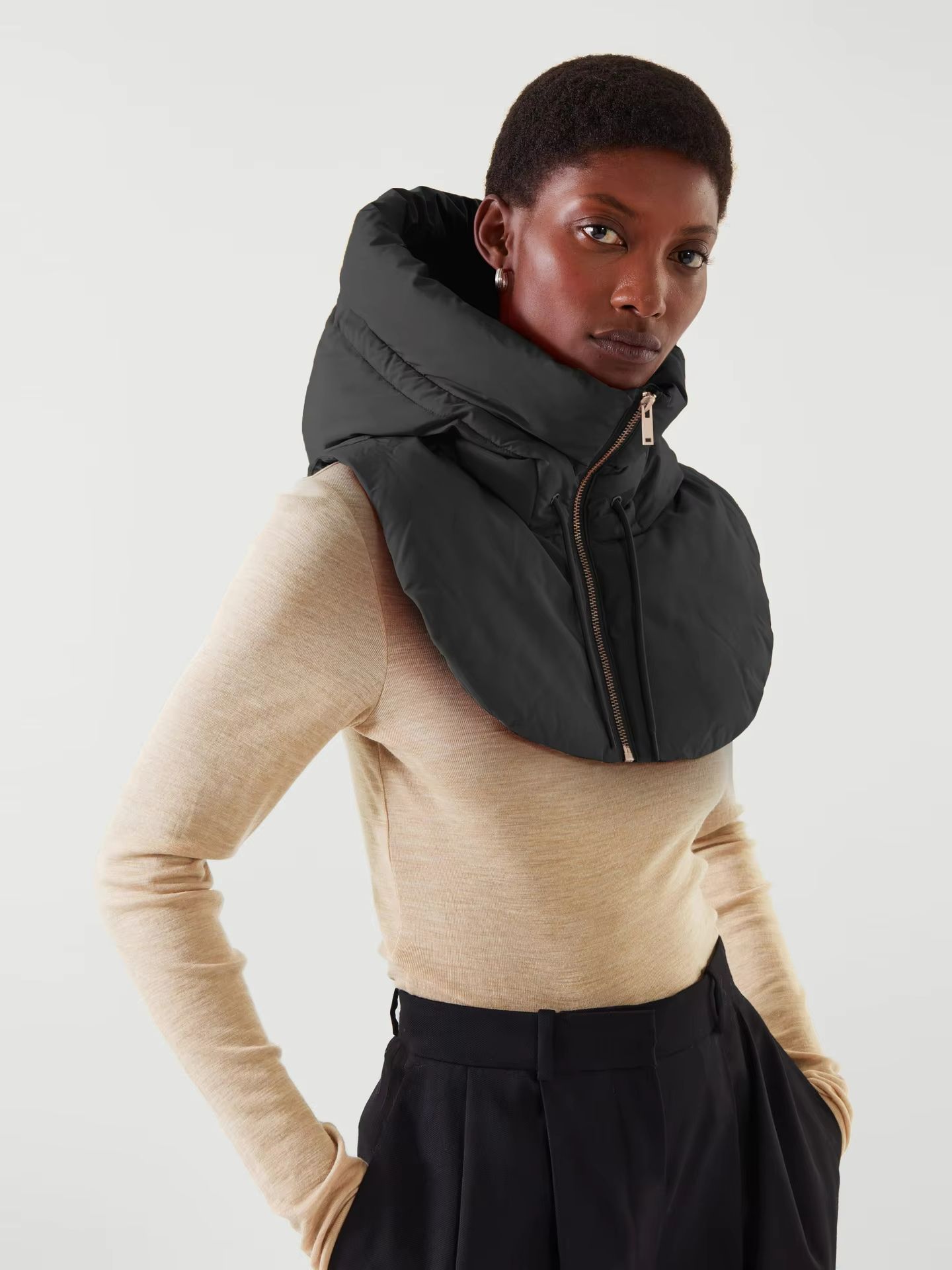 Winter Cotton Thickened Hooded Jacket with Scarf & Beanie – Windproof Snow Protection for Men and Women