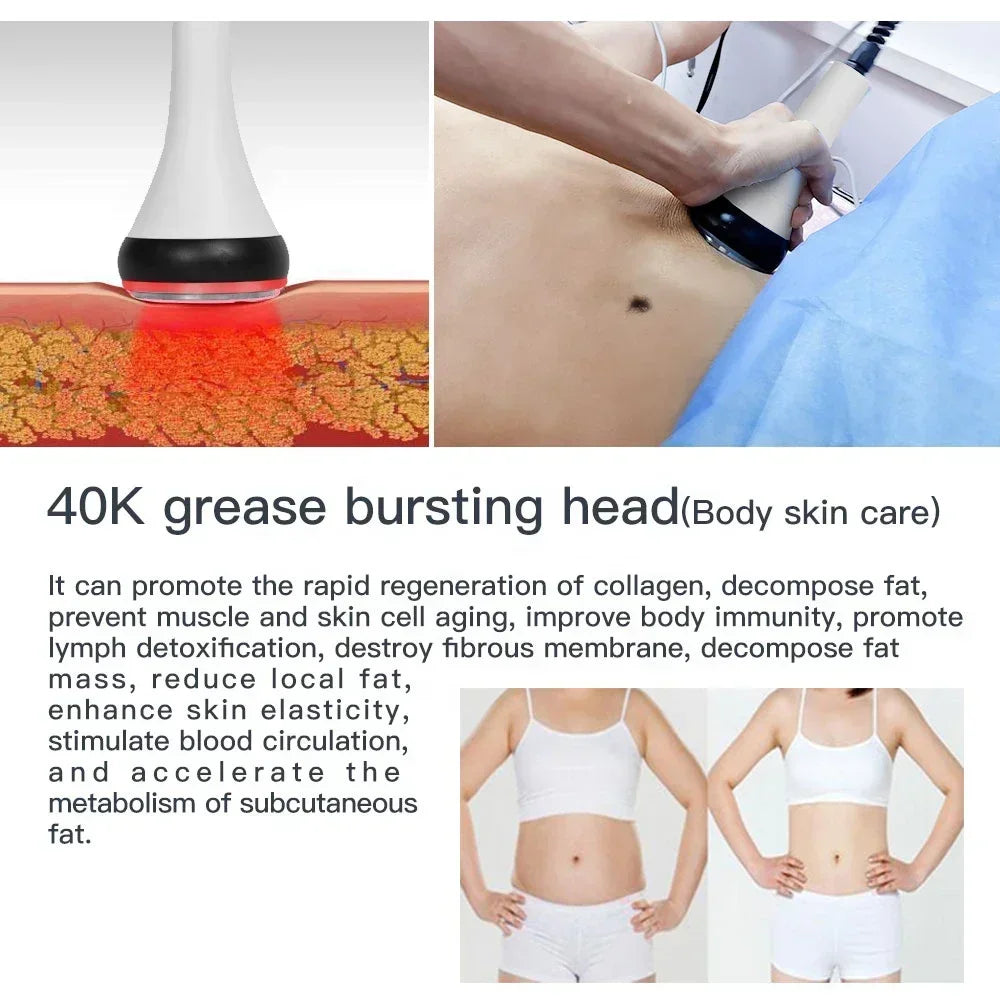 Achieve Salon-Perfect Body Contouring at Home, 40K Ultrasonic Cavitation Machine with Radiofrecuencia Corporal for Fat