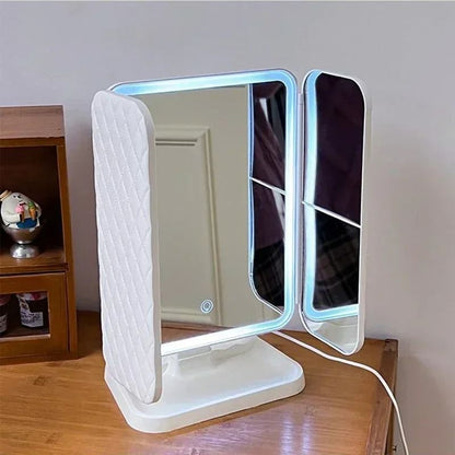 Trifold Makeup Mirror with LED Lights Smart Touch Dressing Mirror