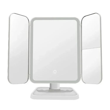 Trifold Makeup Mirror with LED Lights Smart Touch Dressing Mirror