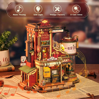 Robotime Rokr Wooden Music Box Christmas Dream Puzzle Kit