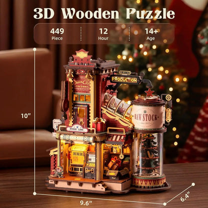 Robotime Rokr Wooden Music Box Christmas Dream Puzzle Kit
