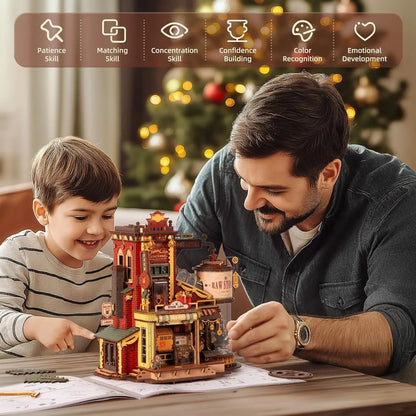 Robotime Rokr Wooden Music Box Christmas Dream Puzzle Kit