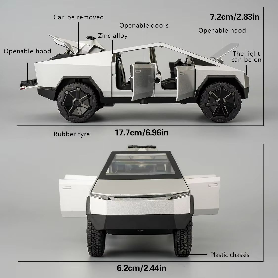 Pickup Truck Toy Car 1 is to 32 Scale Die Cast Model with Lights Sound Pull Back