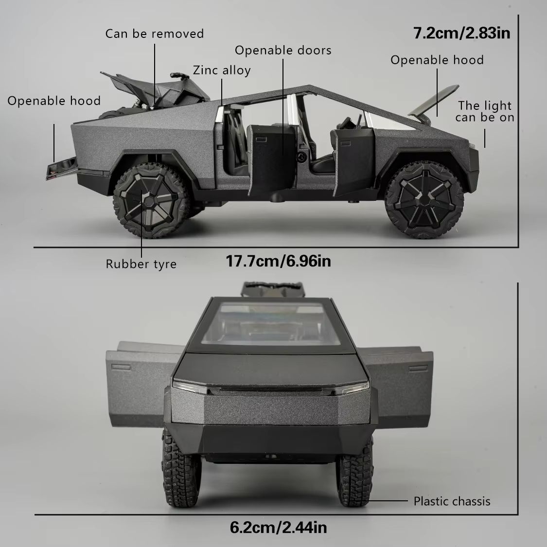 Pickup Truck Toy Car 1 is to 32 Scale Die Cast Model with Lights Sound Pull Back