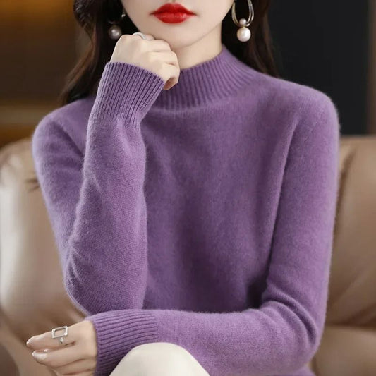 Womens Autumn Winter Knit Sweater Long Sleeve Pullover