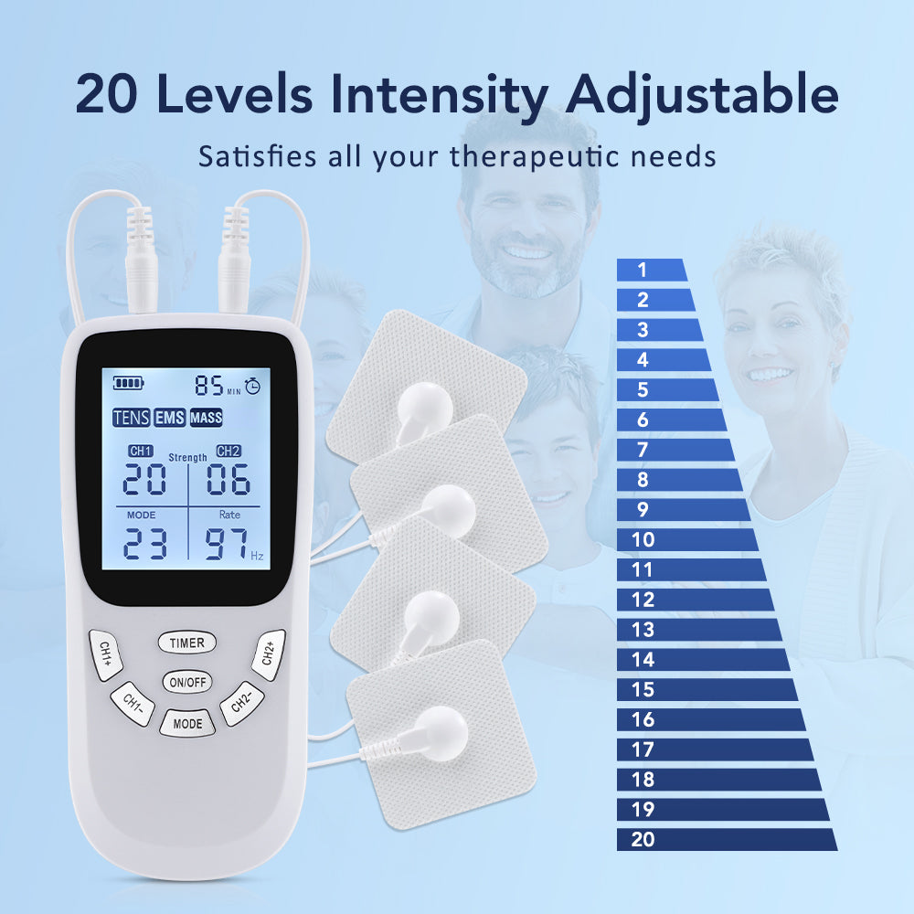 Professional TENS Muscle Stimulator Electrotherapy Massager for Full Body Pain Relief & Recovery