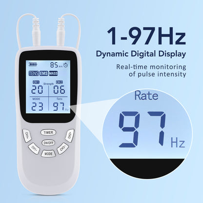 Professional TENS Muscle Stimulator Electrotherapy Massager for Full Body Pain Relief & Recovery