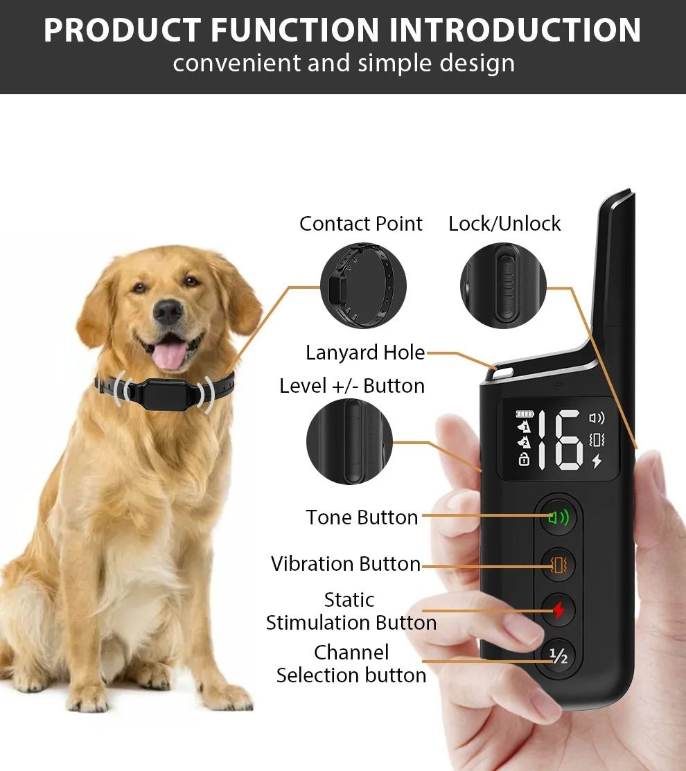 Dog Training Collar with 1000ft Range and 3 Training Modes