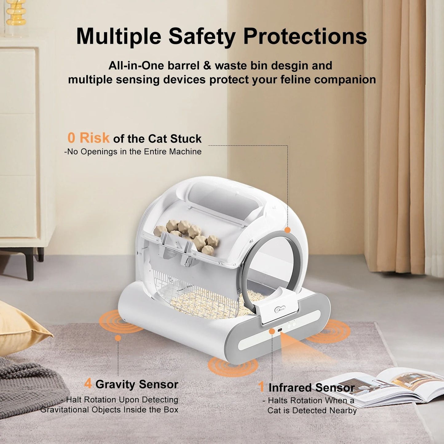 DOEL Automatic Cat Litter Box Self Cleaning with App Control Large Capacity