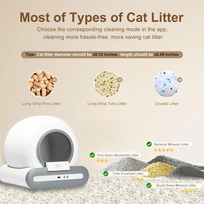 DOEL Automatic Cat Litter Box Self Cleaning with App Control Large Capacity