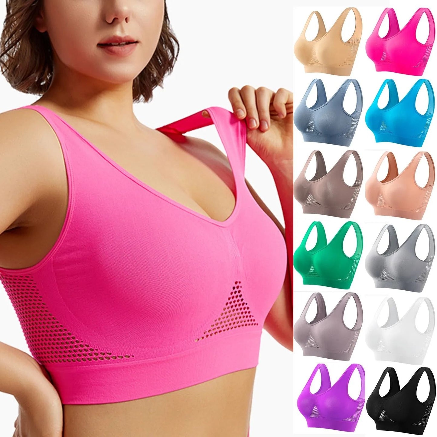 Beautiful Back Shockproof Running Fitness Sports Bra High Strength Support Yoga Top