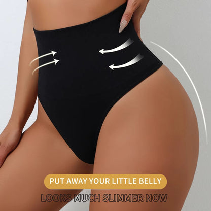 High Waist Thongs for Women – Seamless Tummy Control G-String Shaper Panties