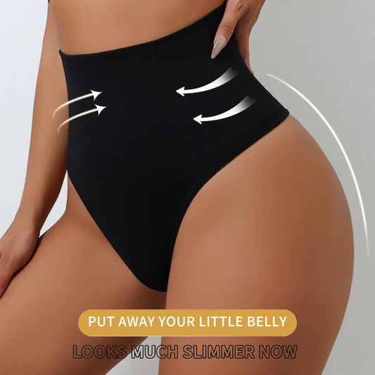 High Waist Thongs for Women – Seamless Tummy Control G-String Shaper Panties