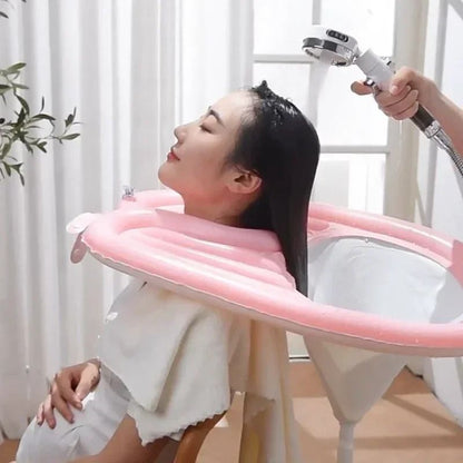 Inflatable Portable Shampoo Basin for Comfort Hair Washing