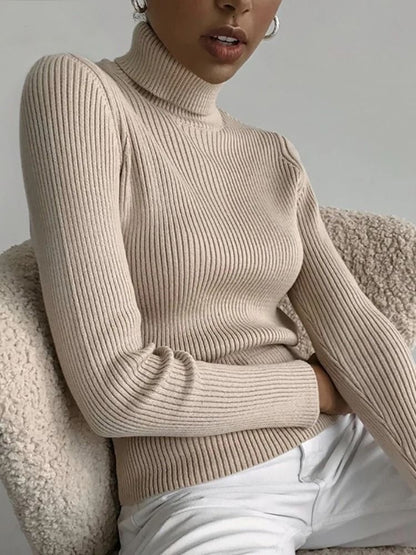 Women Fall Turtleneck Sweater Knitted Soft Pullover Cashmere Jumper