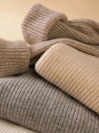 Women Fall Turtleneck Sweater Knitted Soft Pullover Cashmere Jumper