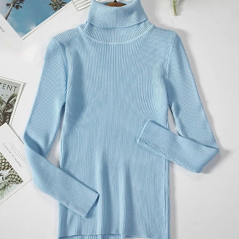 Women Fall Turtleneck Sweater Knitted Soft Pullover Cashmere Jumper