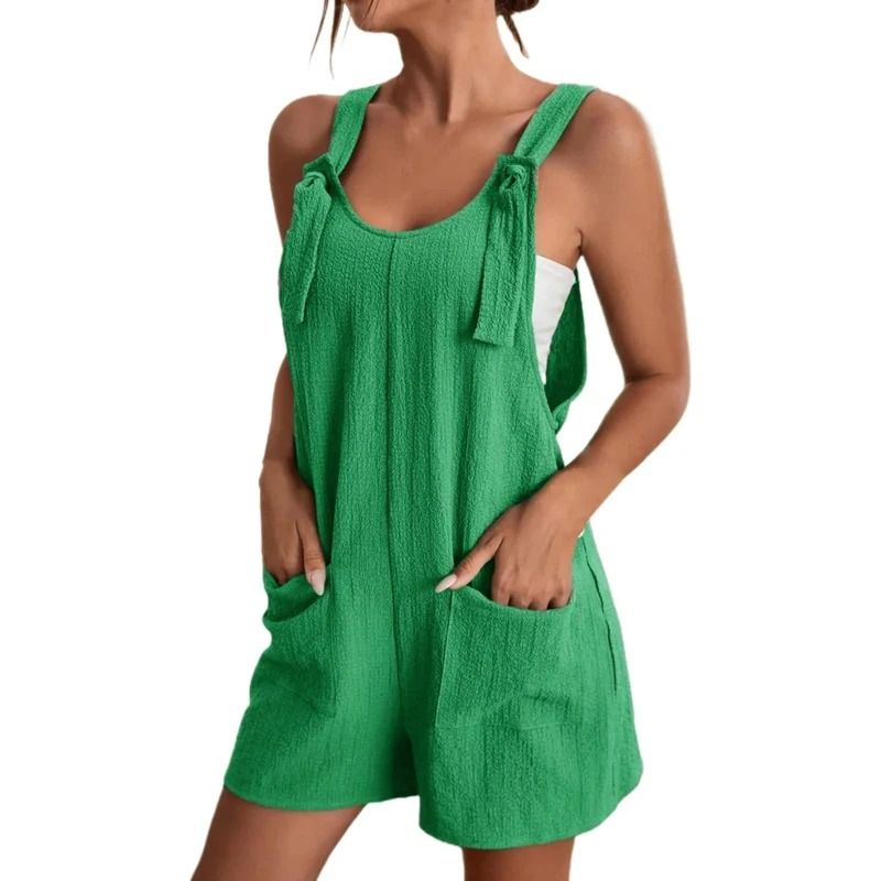 Women Summer Strappy Jumpsuit with Pockets Casual Loose Fit