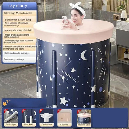 Foldable PVC Bath Bucket for Hot Bath Ice Therapy and Relaxation