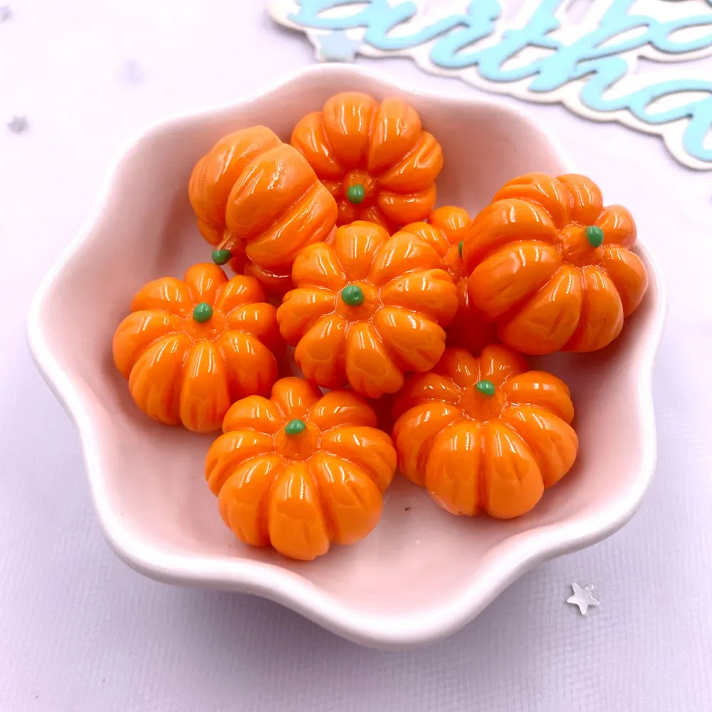 Colorful 3D Pumpkin Flatback, Cartoon Christmas Figurines, DIY Halloween Scrapbook, Jewellery Decor, Crafts