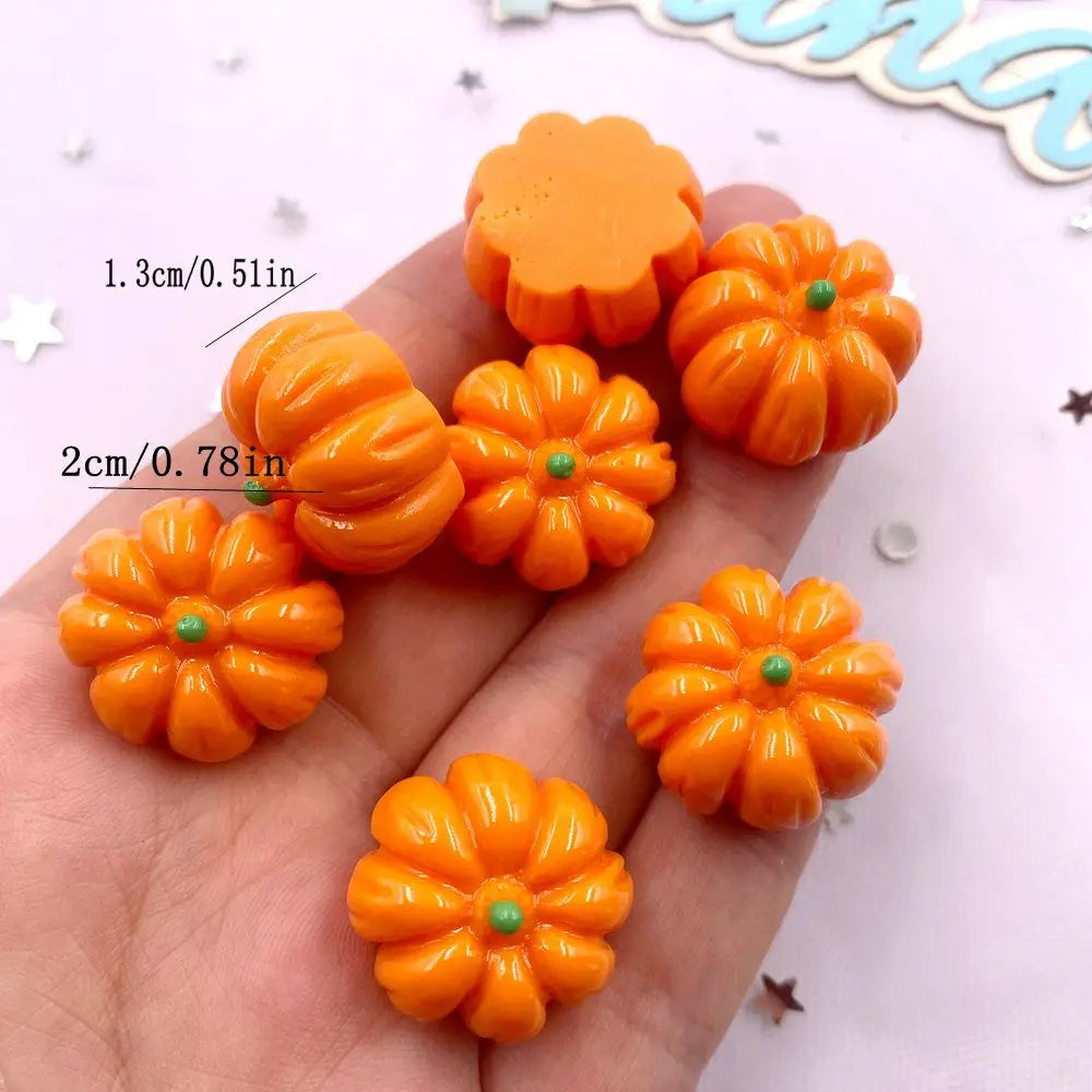 Colorful 3D Pumpkin Flatback, Cartoon Christmas Figurines, DIY Halloween Scrapbook, Jewellery Decor, Crafts